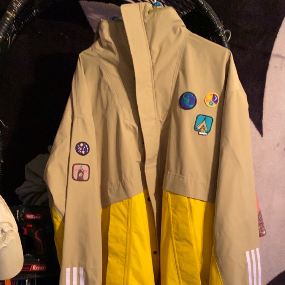 Adidas x Pharrell Williams Hu Hiking 3-Layer Jacket Hemp Yellow